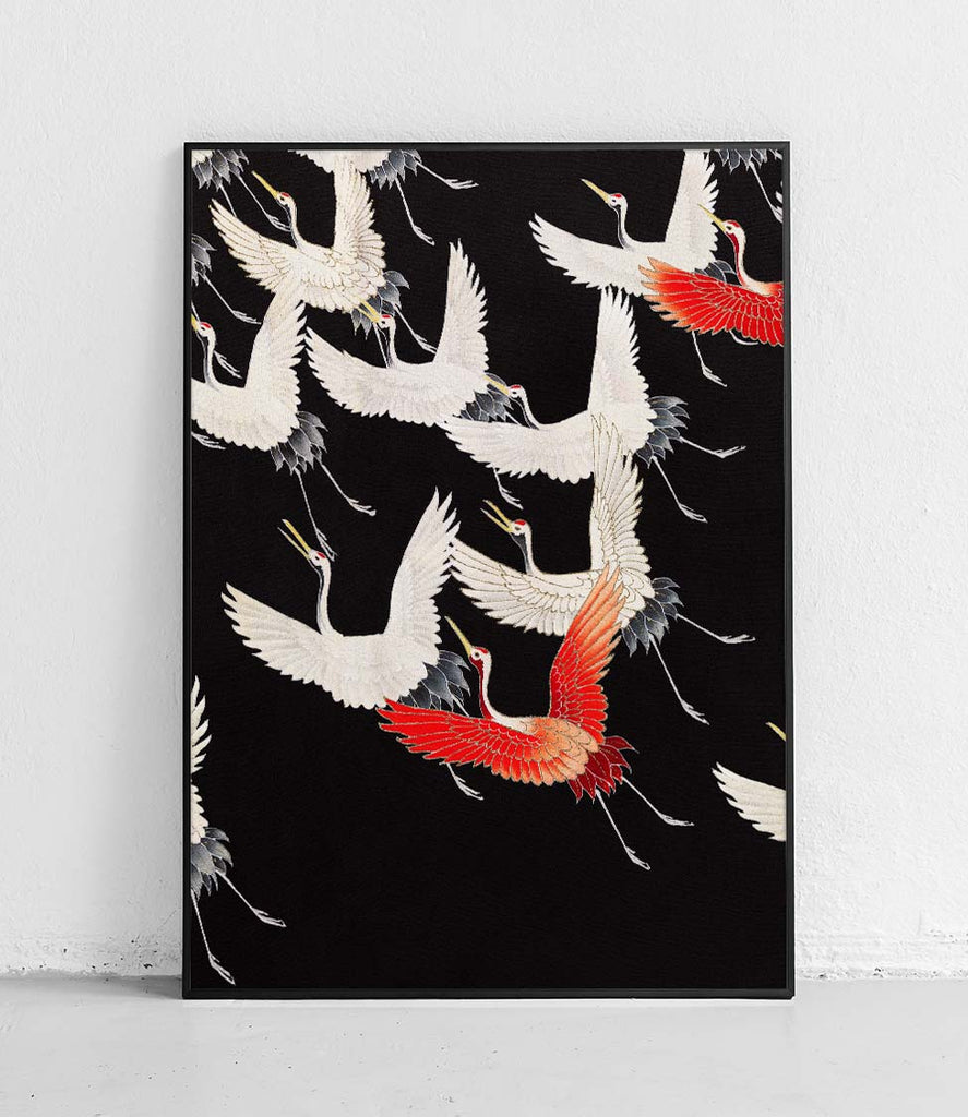 Flying cranes - poster